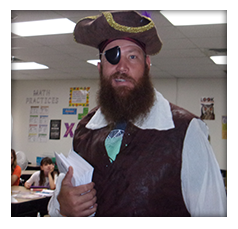 Teacher dressed as a pirate
